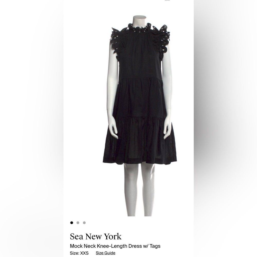 Sea New York Black Sleeveless Sundress Cocktail- XS